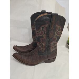 El Malcreado COWBOY BOOT. Alligator Crocodile Tail Leather. Size 9 And 1/2